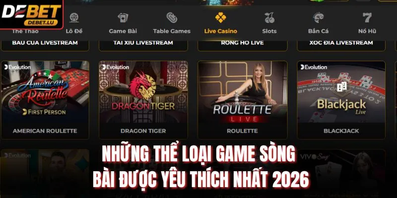 Những thể loại game sòng bài được yêu thích nhất 2026